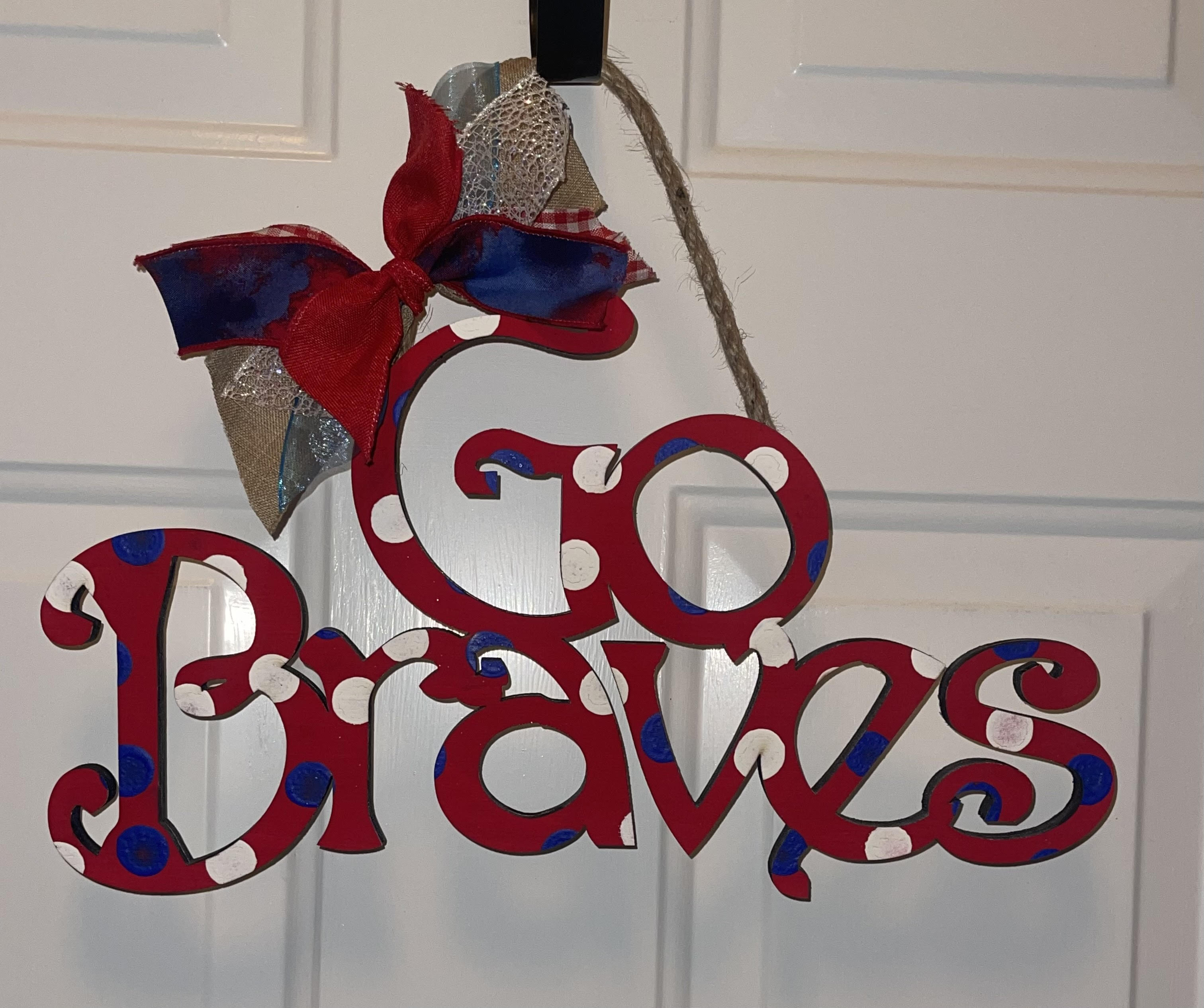 Blooper, Atlanta Braves Blooper Baseball Door Hanger Front Door