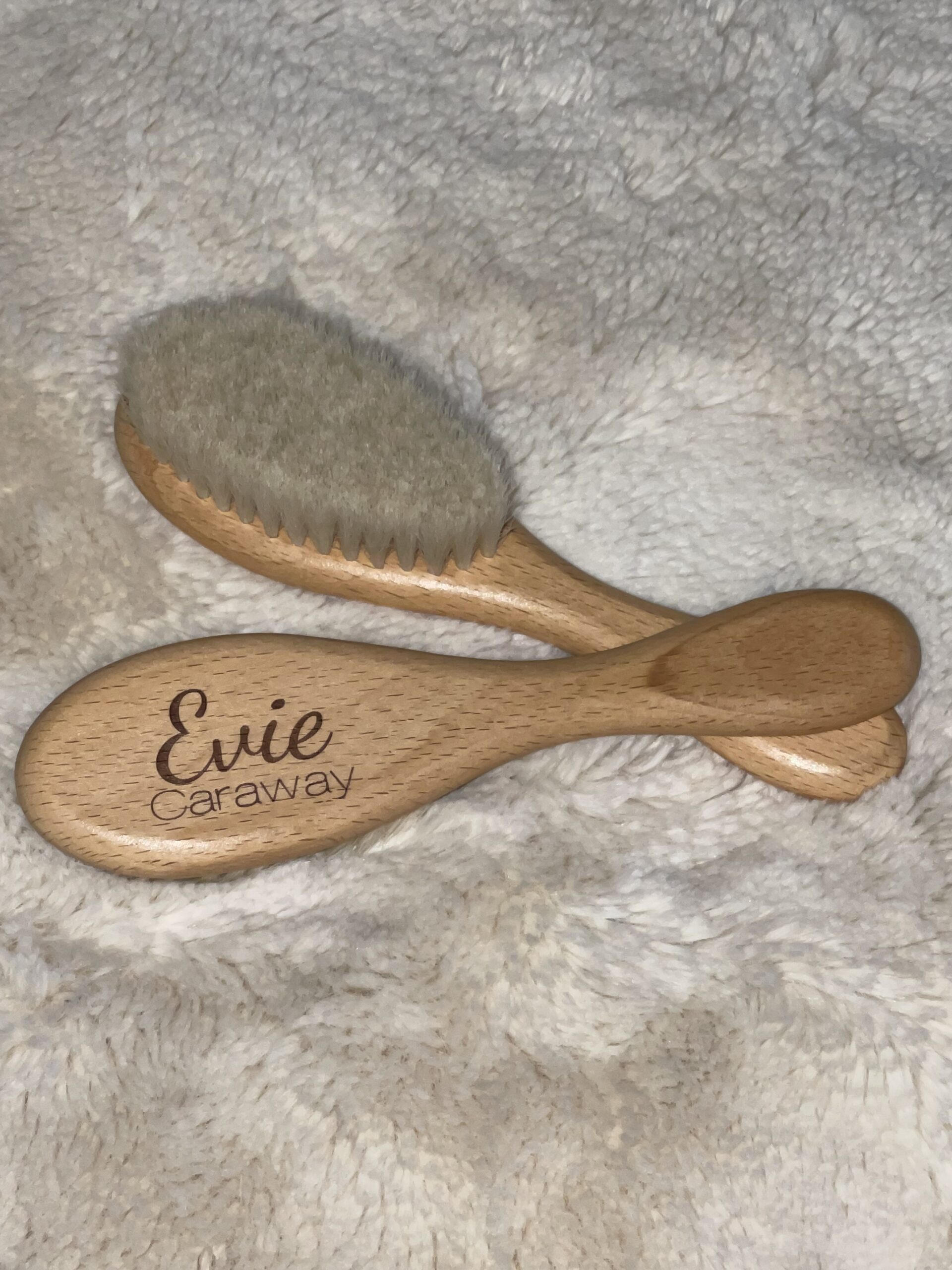 Personalized Wooden Baby Brush Custom Name Baby Wool Comb