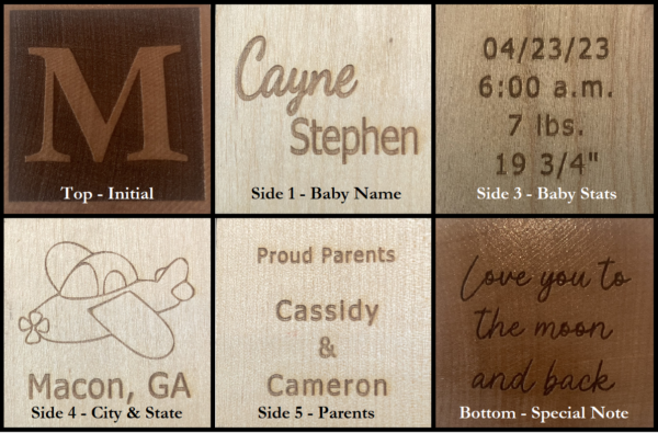 Personalized Baby Stats Block - Image 2