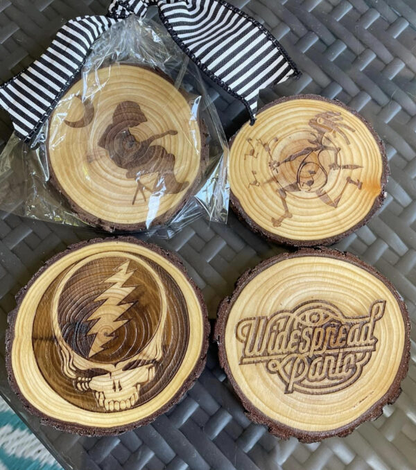 Jam Band Live Edge Wooden Coasters (Set of 4)