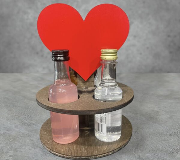 Heart - 4 Mini Liquor Bottle Holder - Image 3